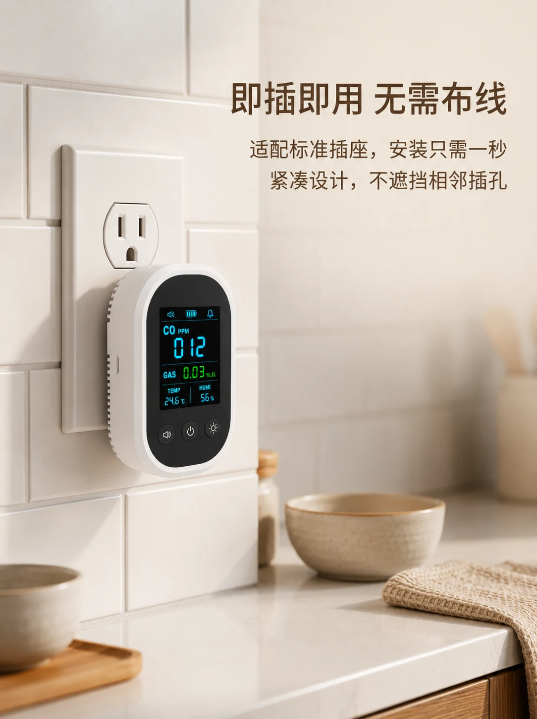 四合一气体检测设备即插即用安装场景图